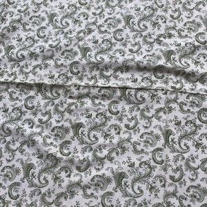 Fabric 2 Yards 42” Chateau Belle Chanteclaire Green White Floral Paisley